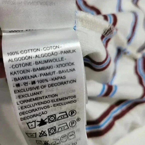 NWT Levis‎ Mens Striped T-Shirt 3XL White With Brown & Blue Stripes 100% Cotton - Picture 4 of 8